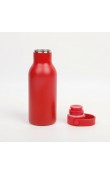 Gümüş 360 ml taşıma saplı metal gövdeli lazer logo baskılı promosyon termos
